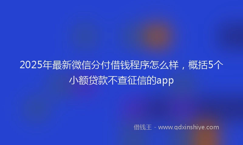 2025年最新微信分付借钱程序怎么样，概括5个小额贷款不查征信的app