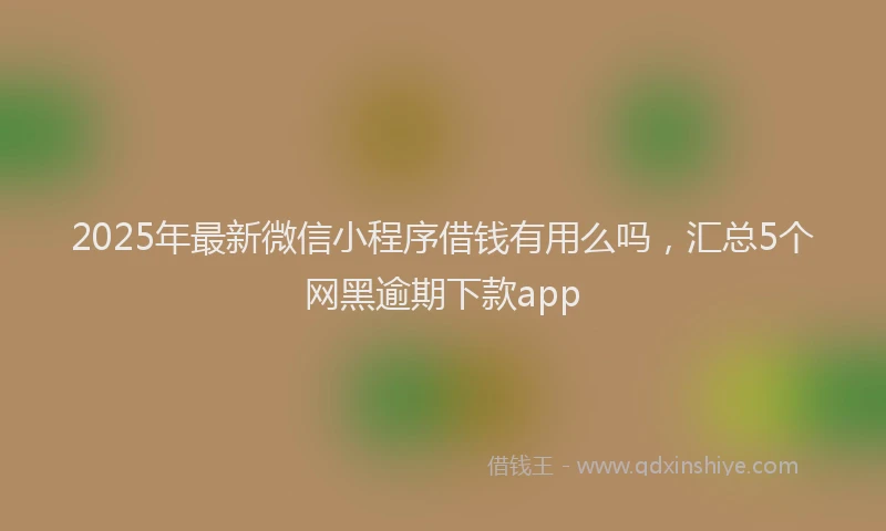 2025年最新微信小程序借钱有用么吗，汇总5个网黑逾期下款app