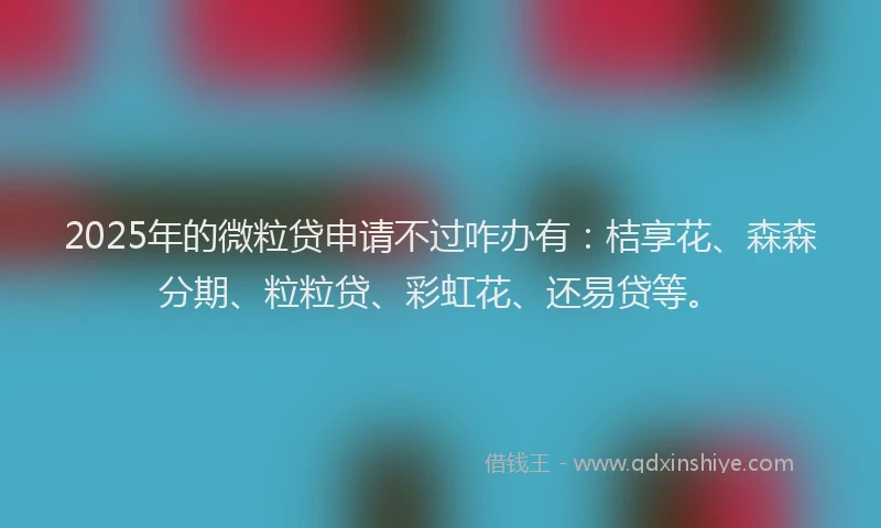 2025年的微粒贷申请不过咋办有：桔享花、森森分期、粒粒贷、彩虹花、还易贷等。