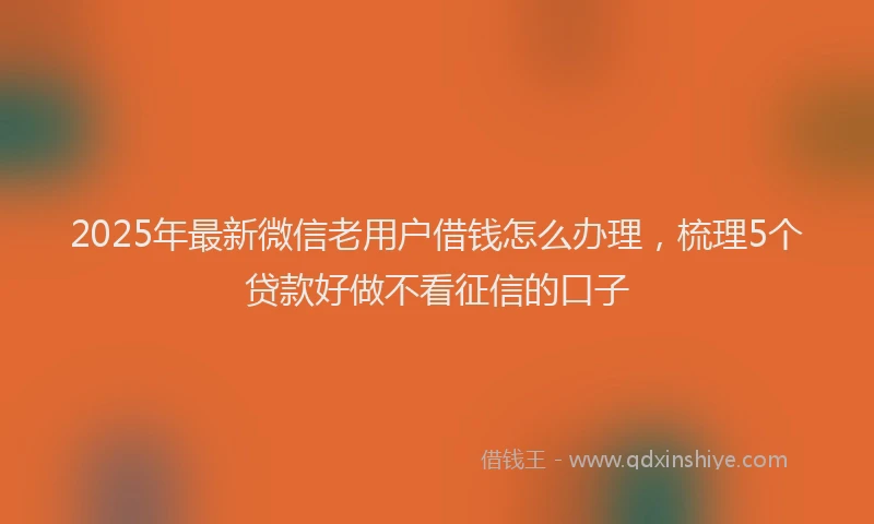 2025年最新微信老用户借钱怎么办理，梳理5个贷款好做不看征信的口子