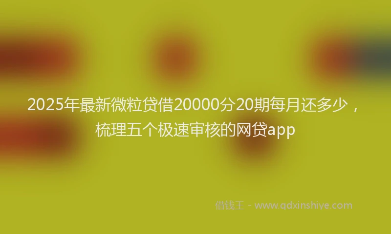 2025年最新微粒贷借20000分20期每月还多少，梳理五个极速审核的网贷app