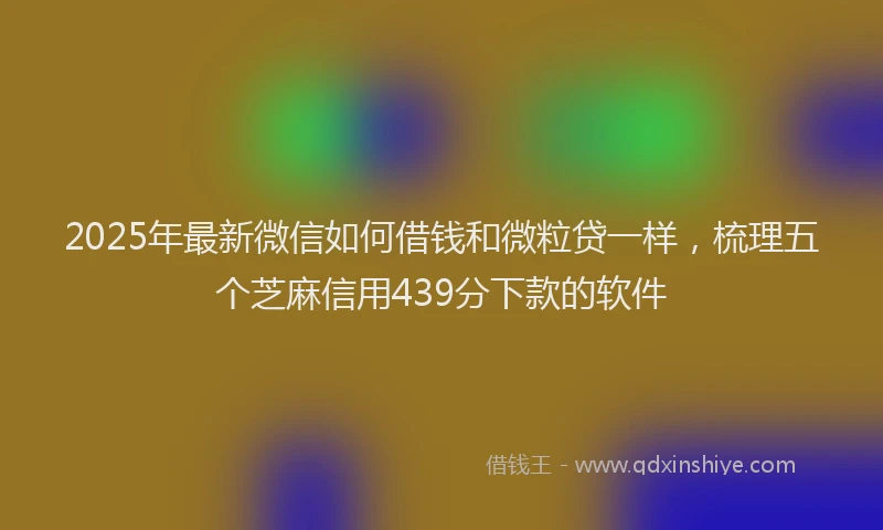 2025年最新微信如何借钱和微粒贷一样，梳理五个芝麻信用439分下款的软件
