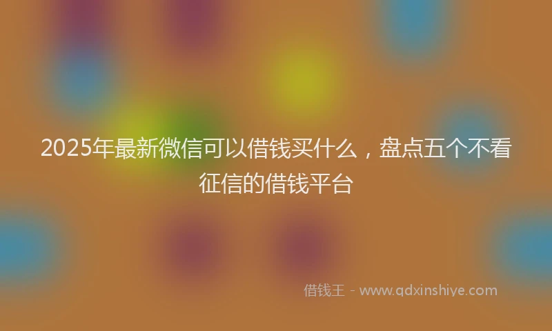 2025年最新微信可以借钱买什么，盘点五个不看征信的借钱平台