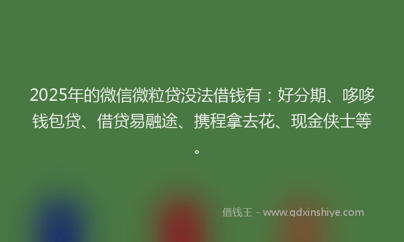 2025年的微信微粒贷没法借钱有：好分期、哆哆钱包贷、借贷易融途、携程拿去花、现金侠士等。