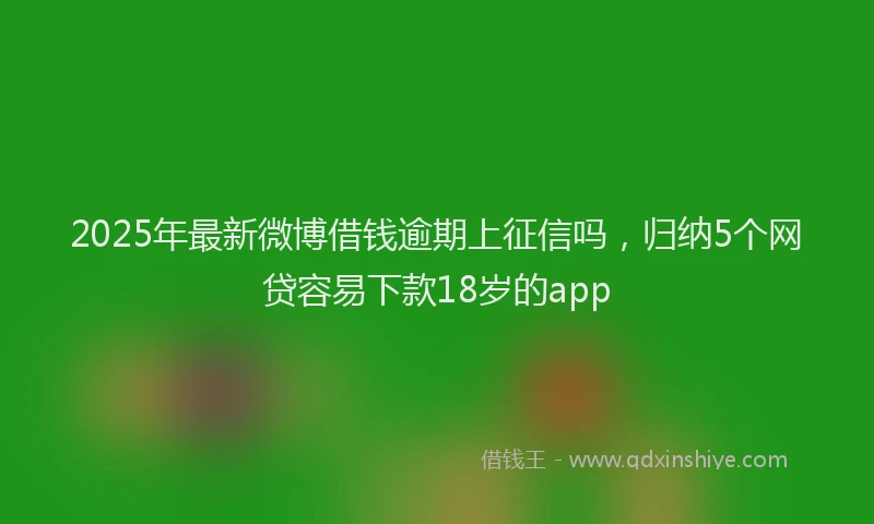 2025年最新微博借钱逾期上征信吗，归纳5个网贷容易下款18岁的app