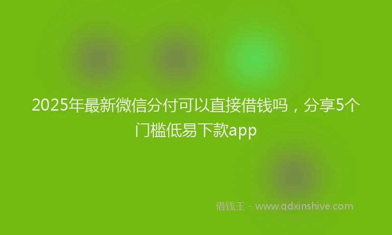 2025年最新微信分付可以直接借钱吗，分享5个门槛低易下款app