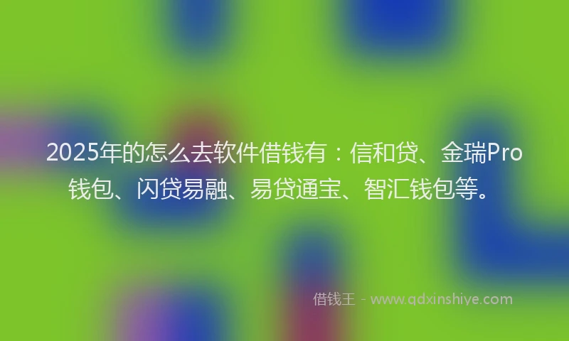 2025年的怎么去软件借钱有：信和贷、金瑞Pro钱包、闪贷易融、易贷通宝、智汇钱包等。