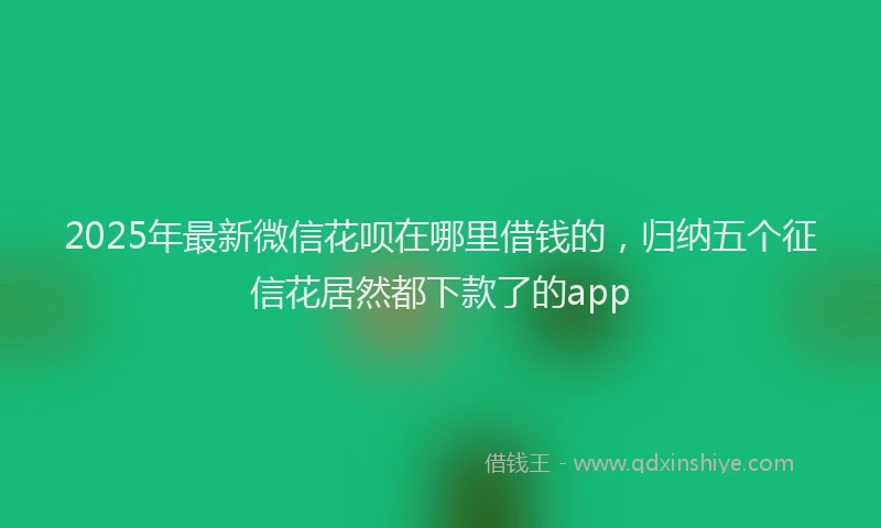 2025年最新微信花呗在哪里借钱的，归纳五个征信花居然都下款了的app