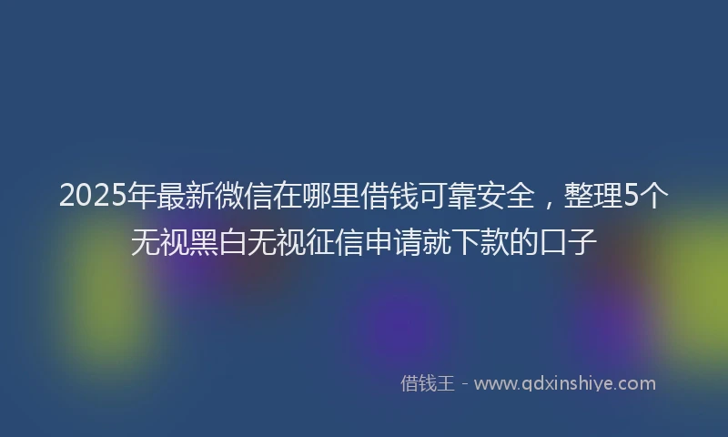 2025年最新微信在哪里借钱可靠安全，整理5个无视黑白无视征信申请就下款的口子