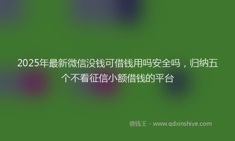 2025年最新微信没钱可借钱用吗安全吗，归纳五个不看征信小额借钱的平台