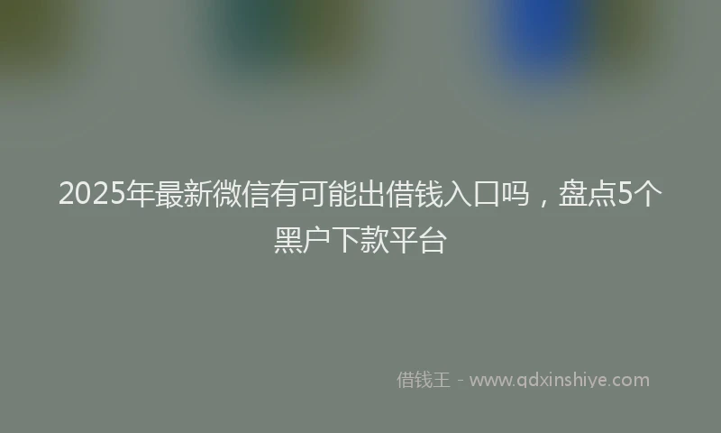 2025年最新微信有可能出借钱入口吗，盘点5个黑户下款平台