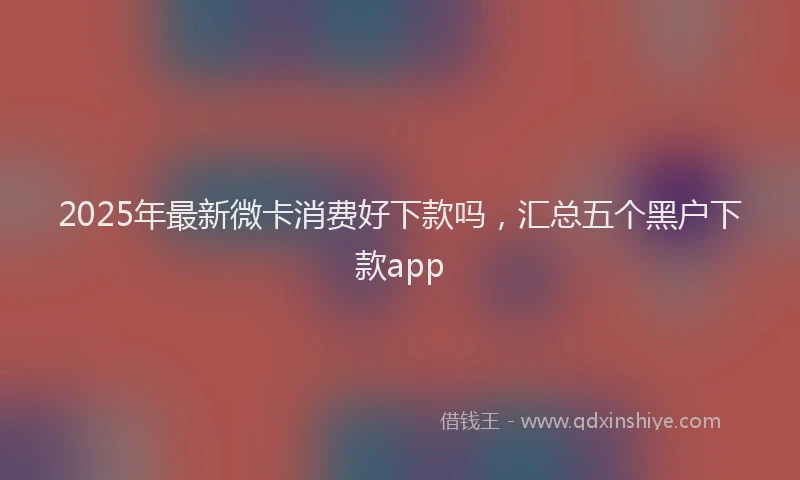 2025年最新微卡消费好下款吗，汇总五个黑户下款app