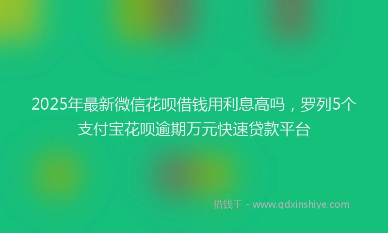 2025年最新微信花呗借钱用利息高吗，罗列5个支付宝花呗逾期万元快速贷款平台