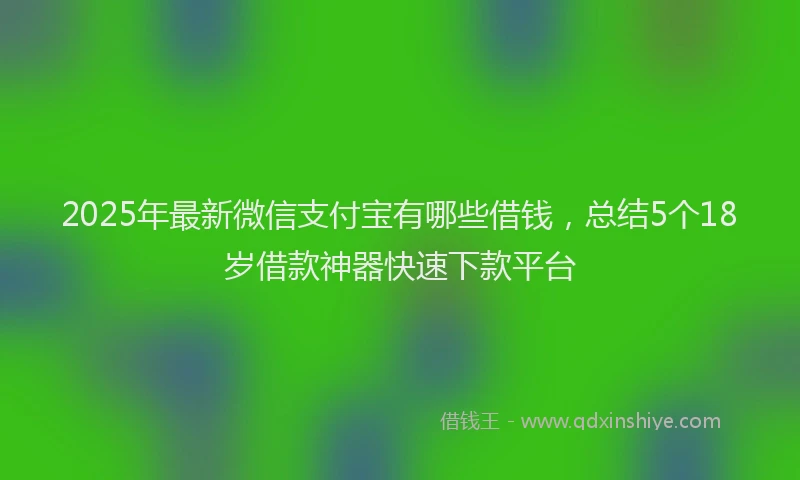 2025年最新微信支付宝有哪些借钱，总结5个18岁借款神器快速下款平台