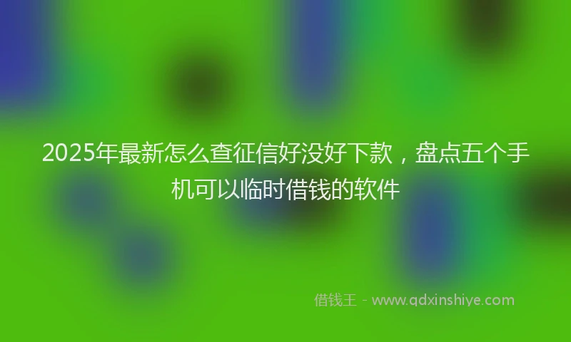 2025年最新怎么查征信好没好下款，盘点五个手机可以临时借钱的软件