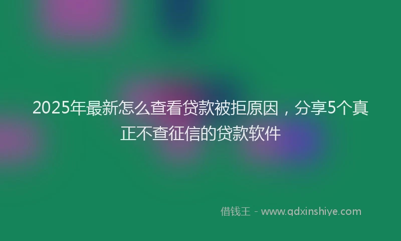 2025年最新怎么查看贷款被拒原因，分享5个真正不查征信的贷款软件