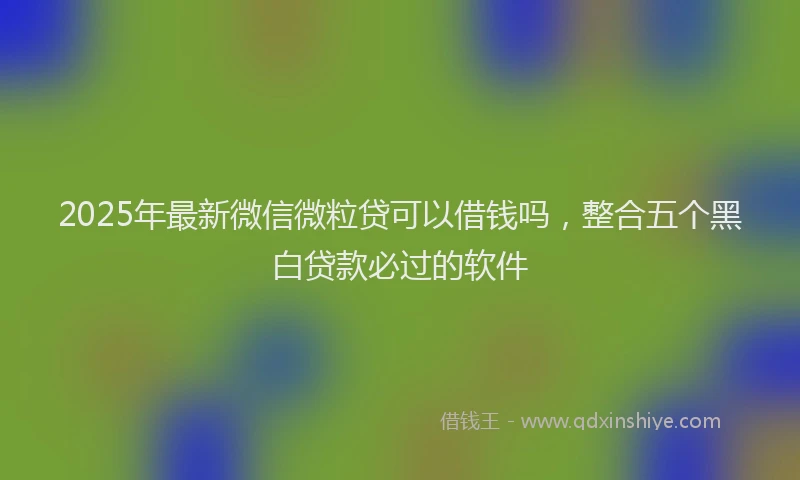 2025年最新微信微粒贷可以借钱吗，整合五个黑白贷款必过的软件