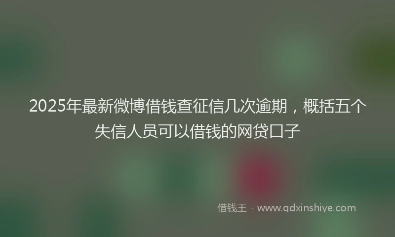 2025年最新微博借钱查征信几次逾期，概括五个失信人员可以借钱的网贷口子