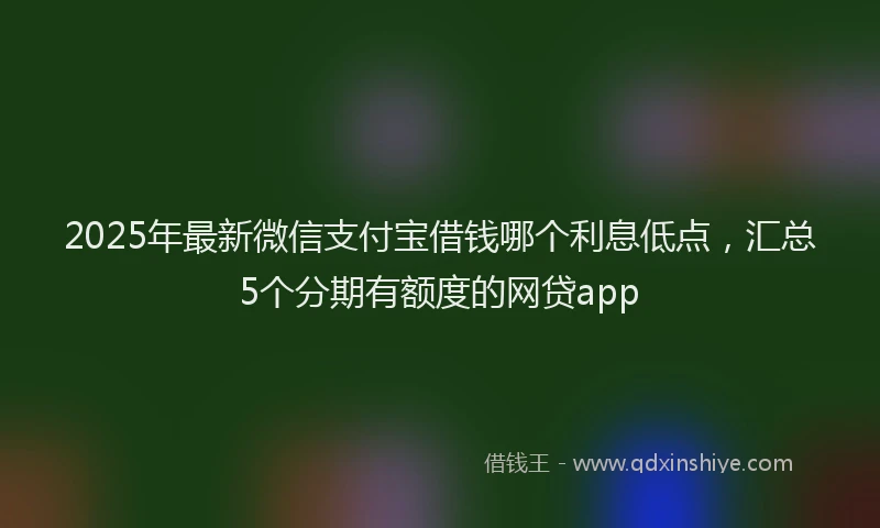 2025年最新微信支付宝借钱哪个利息低点，汇总5个分期有额度的网贷app