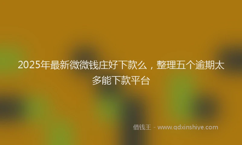 2025年最新微微钱庄好下款么，整理五个逾期太多能下款平台