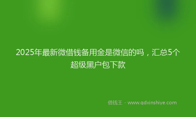 2025年最新微借钱备用金是微信的吗，汇总5个超级黑户包下款