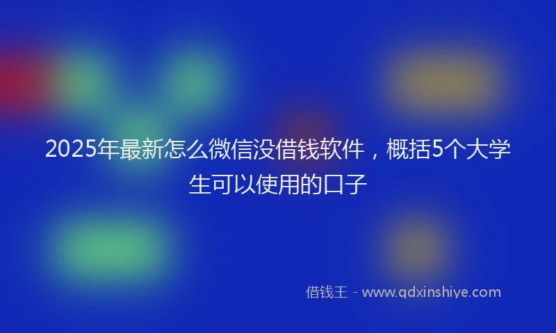 2025年最新怎么微信没借钱软件，概括5个大学生可以使用的口子