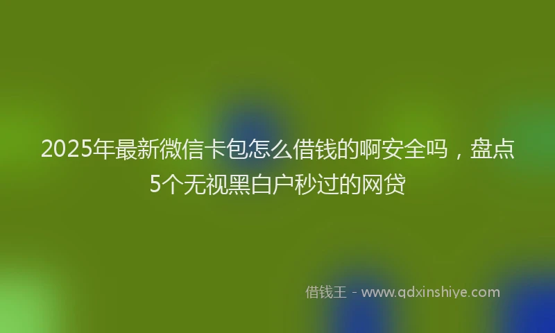 2025年最新微信卡包怎么借钱的啊安全吗，盘点5个无视黑白户秒过的网贷