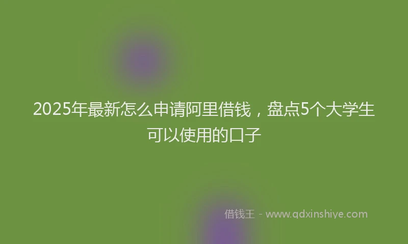 2025年最新怎么申请阿里借钱，盘点5个大学生可以使用的口子