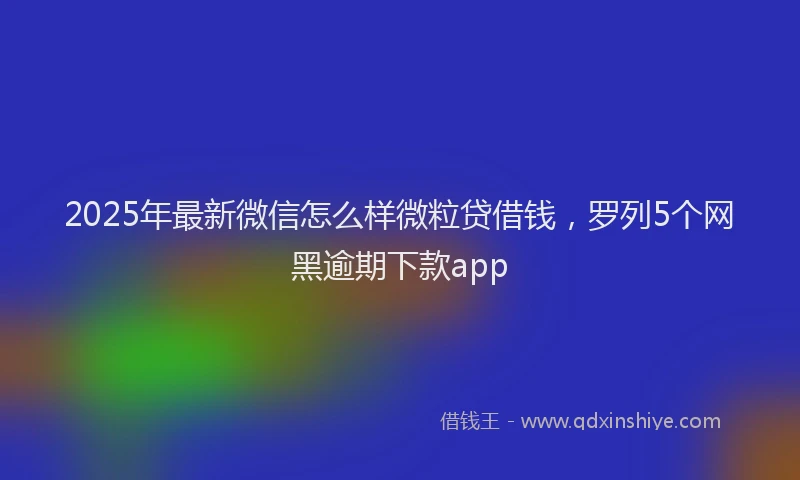 2025年最新微信怎么样微粒贷借钱，罗列5个网黑逾期下款app
