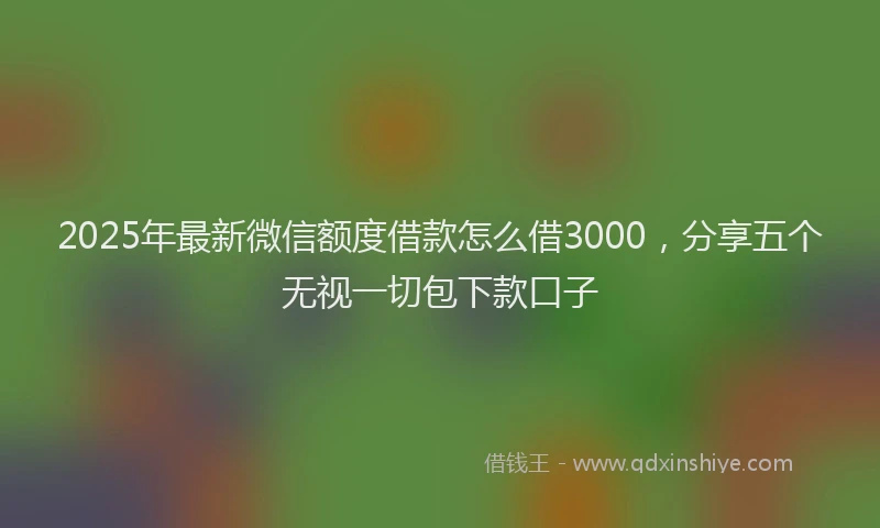 2025年最新微信额度借款怎么借3000，分享五个无视一切包下款口子