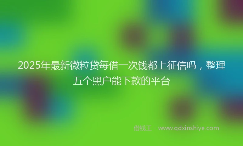2025年最新微粒贷每借一次钱都上征信吗，整理五个黑户能下款的平台
