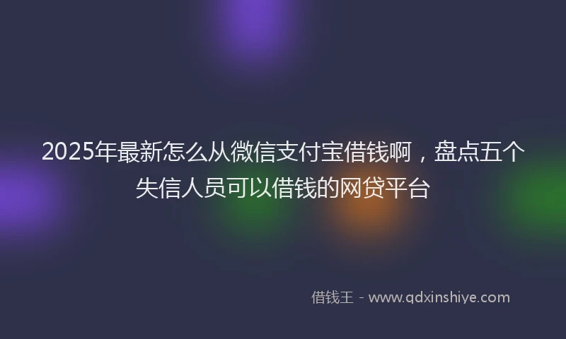 2025年最新怎么从微信支付宝借钱啊，盘点五个失信人员可以借钱的网贷平台