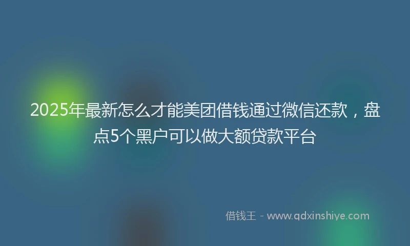 2025年最新怎么才能美团借钱通过微信还款，盘点5个黑户可以做大额贷款平台