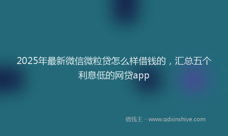 2025年最新微信微粒贷怎么样借钱的，汇总五个利息低的网贷app