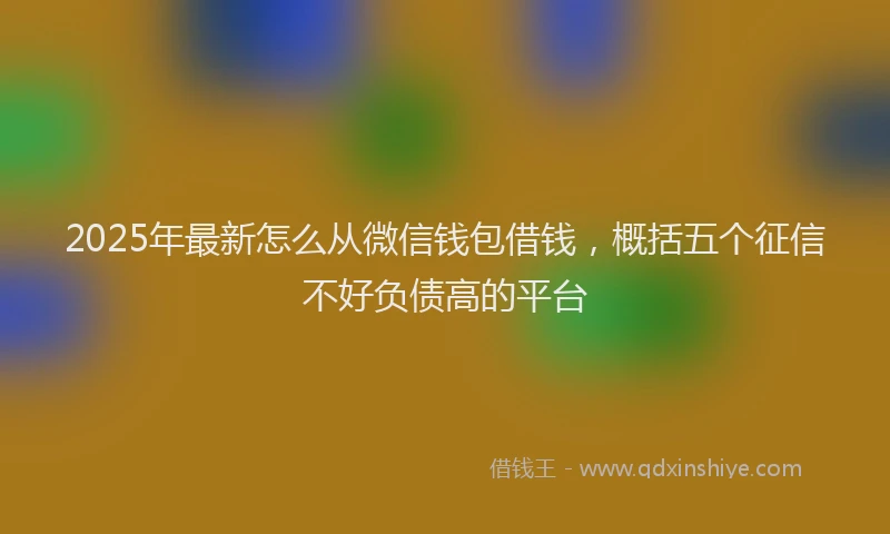 2025年最新怎么从微信钱包借钱，概括五个征信不好负债高的平台