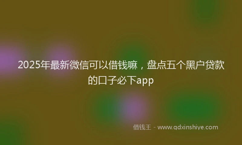 2025年最新微信可以借钱嘛，盘点五个黑户贷款的口子必下app