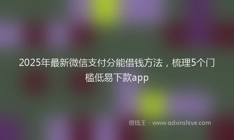 2025年最新微信支付分能借钱方法，梳理5个门槛低易下款app
