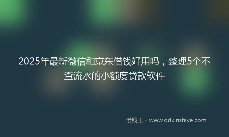 2025年最新微信和京东借钱好用吗，整理5个不查流水的小额度贷款软件