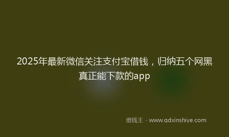 2025年最新微信关注支付宝借钱，归纳五个网黑真正能下款的app