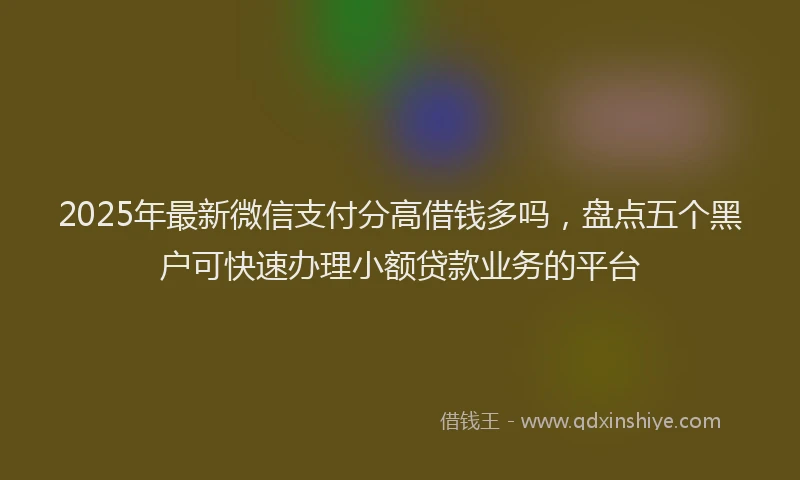 2025年最新微信支付分高借钱多吗，盘点五个黑户可快速办理小额贷款业务的平台