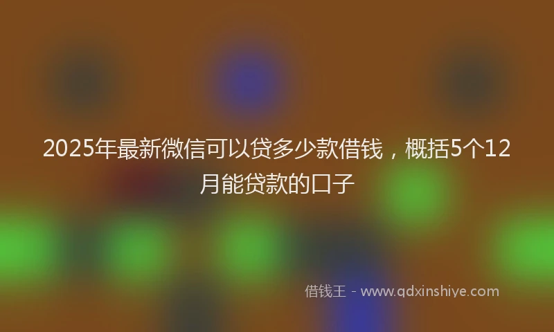 2025年最新微信可以贷多少款借钱，概括5个12月能贷款的口子