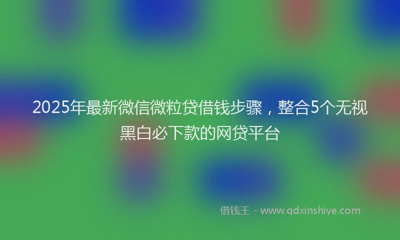 2025年最新微信微粒贷借钱步骤，整合5个无视黑白必下款的网贷平台