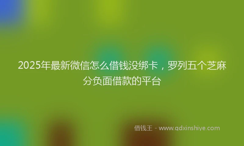 2025年最新微信怎么借钱没绑卡，罗列五个芝麻分负面借款的平台