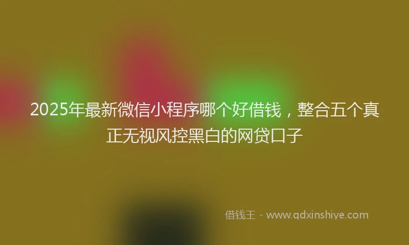 2025年最新微信小程序哪个好借钱，整合五个真正无视风控黑白的网贷口子
