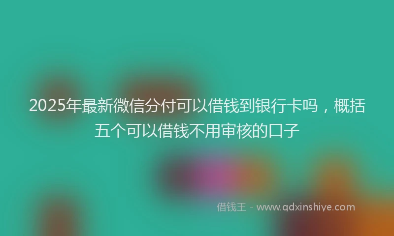 2025年最新微信分付可以借钱到银行卡吗，概括五个可以借钱不用审核的口子