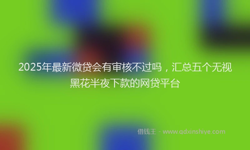 2025年最新微贷会有审核不过吗，汇总五个无视黑花半夜下款的网贷平台