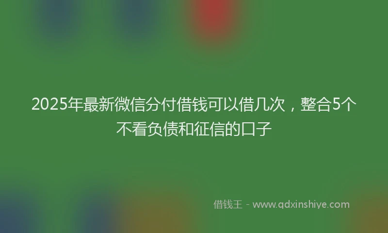 2025年最新微信分付借钱可以借几次，整合5个不看负债和征信的口子