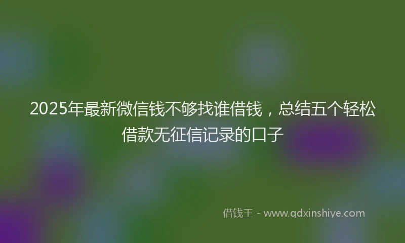 2025年最新微信钱不够找谁借钱，总结五个轻松借款无征信记录的口子