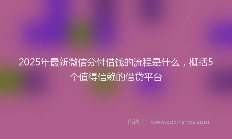 2025年最新微信分付借钱的流程是什么，概括5个值得信赖的借贷平台