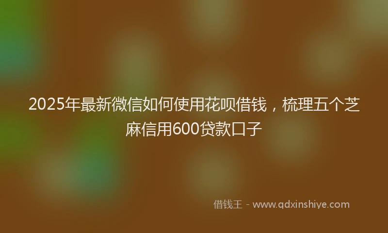2025年最新微信如何使用花呗借钱，梳理五个芝麻信用600贷款口子